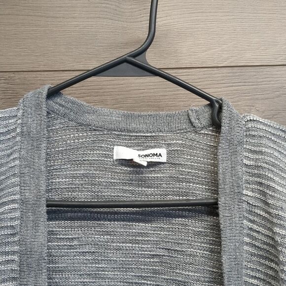 Sonoma Open Front Grey Cardigan with Pockets Women's Size Small - Picture 5 of 8